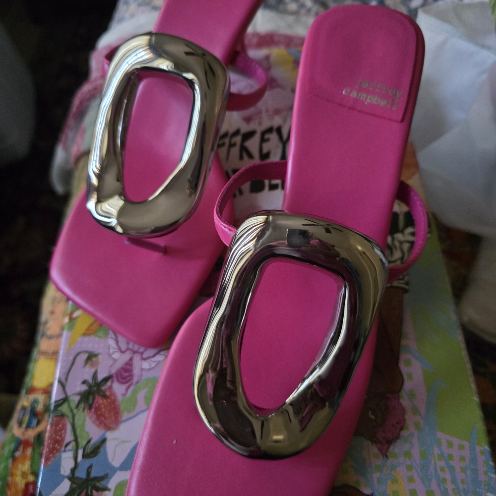 Jeffrey Campbell Pink Sandals with Silver Accent - Picture 6 of 9